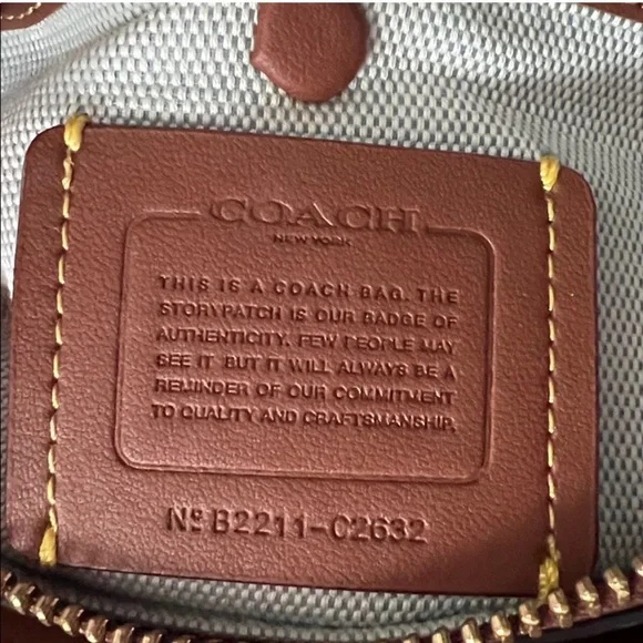 SOLD LIVE Coach 1941 - 2022 Peach & Brown Glove-tanned Leather Crossbody - Picture 12 of 16